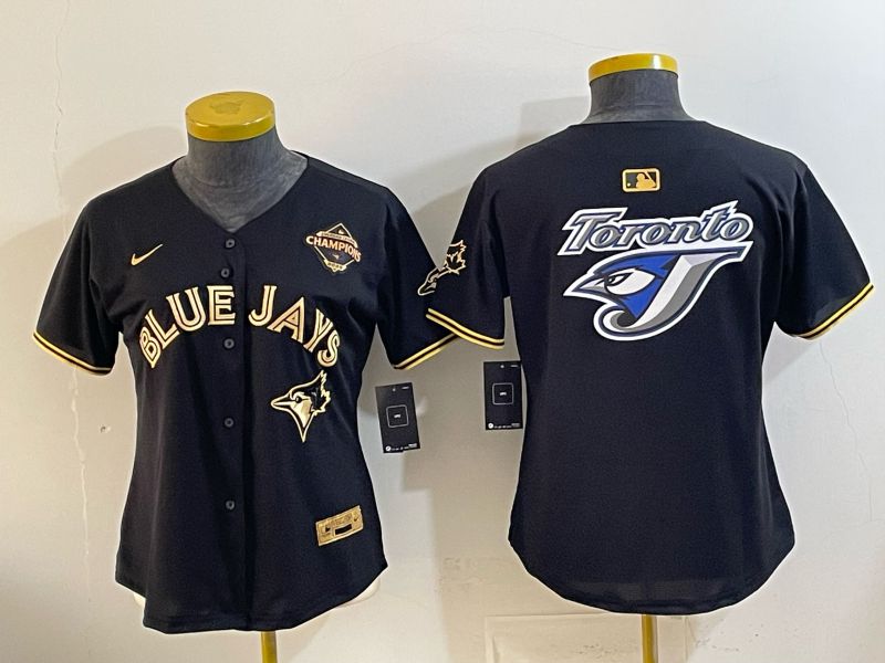 Women Toronto Blue Jays Blank Black Gold Game 2026 Nike MLB Jersey style 03